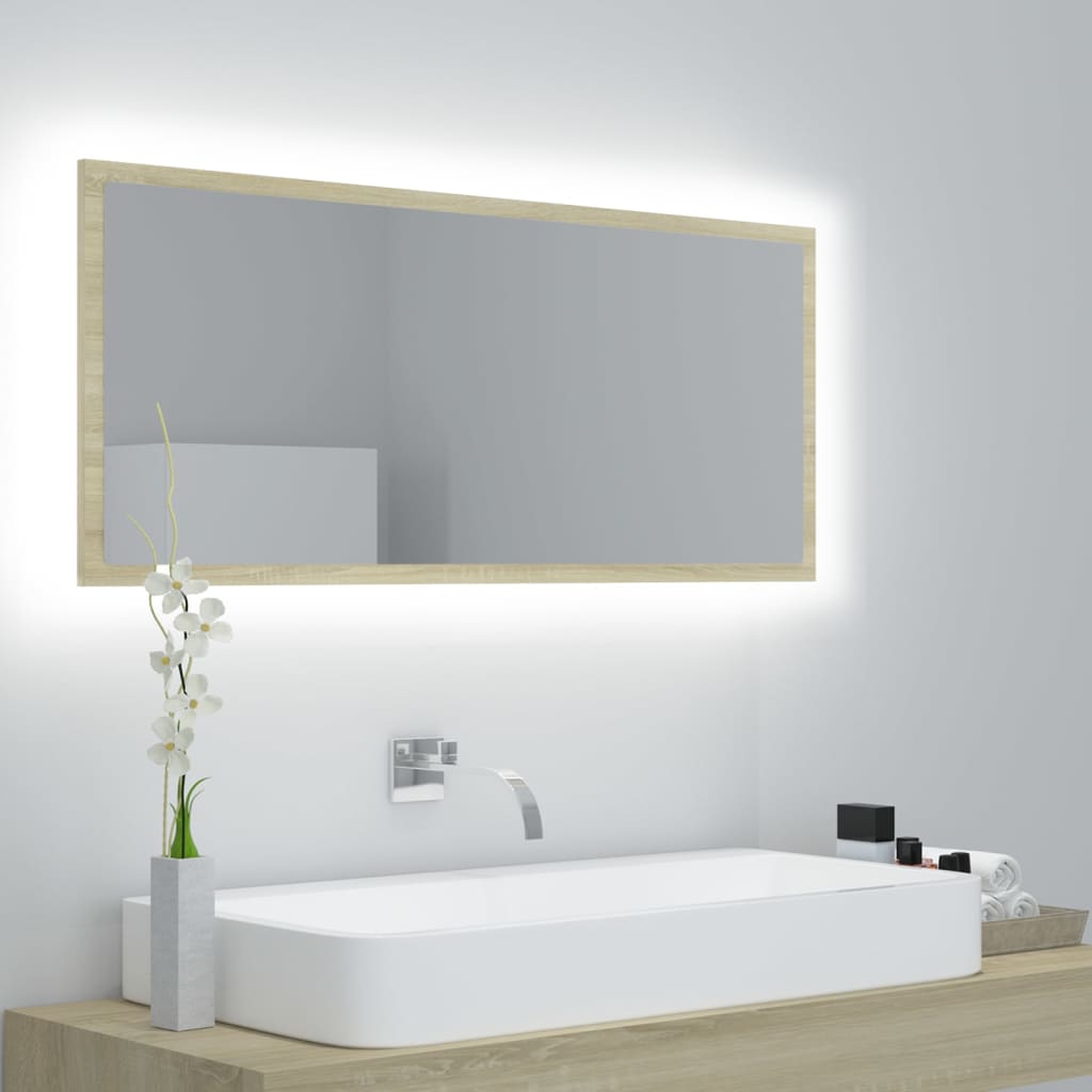 Led Bathroom Mirror 100X8.5X37 Cm Engineered Wood