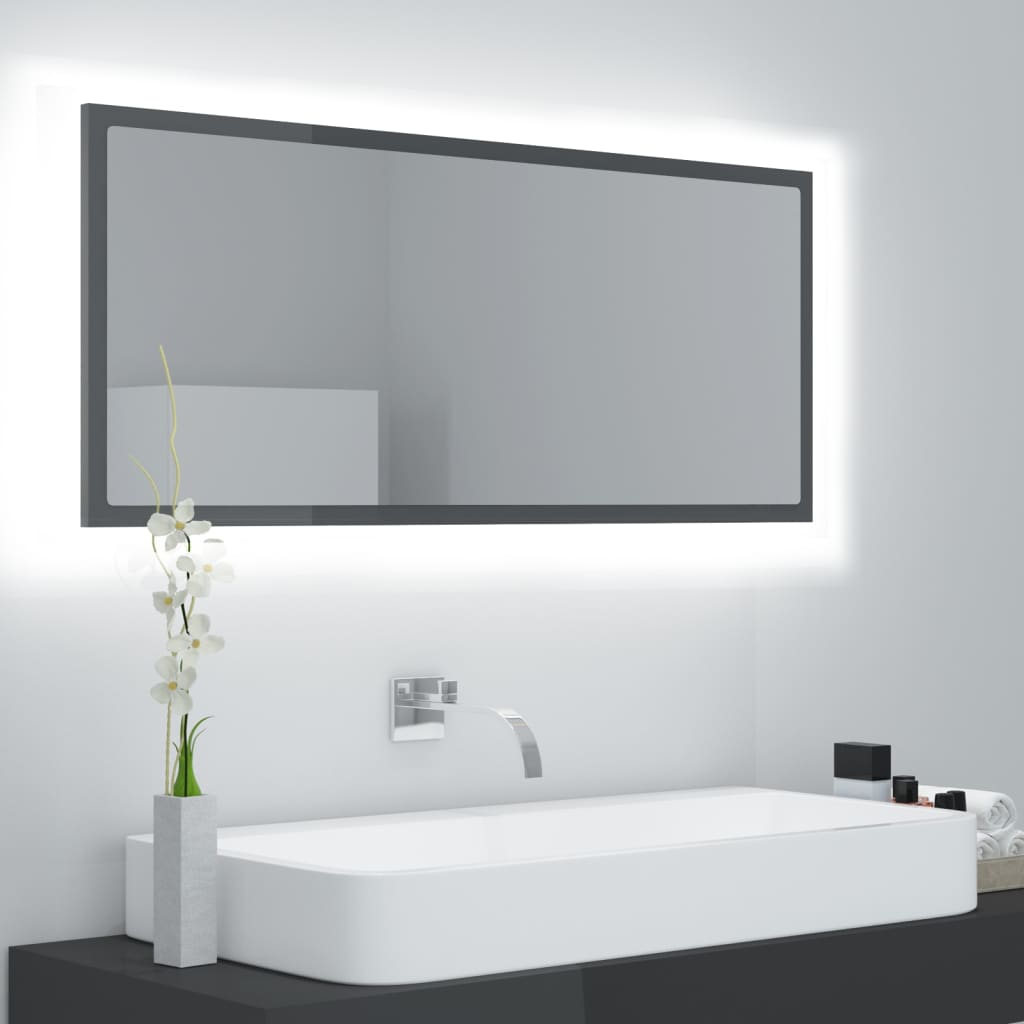 Led Bathroom Mirror 100X8.5X37 Cm Engineered Wood