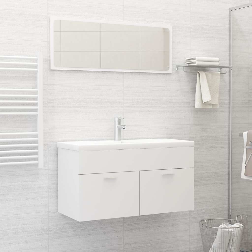 Bathroom Cabinet With Mirror Engineered Wood