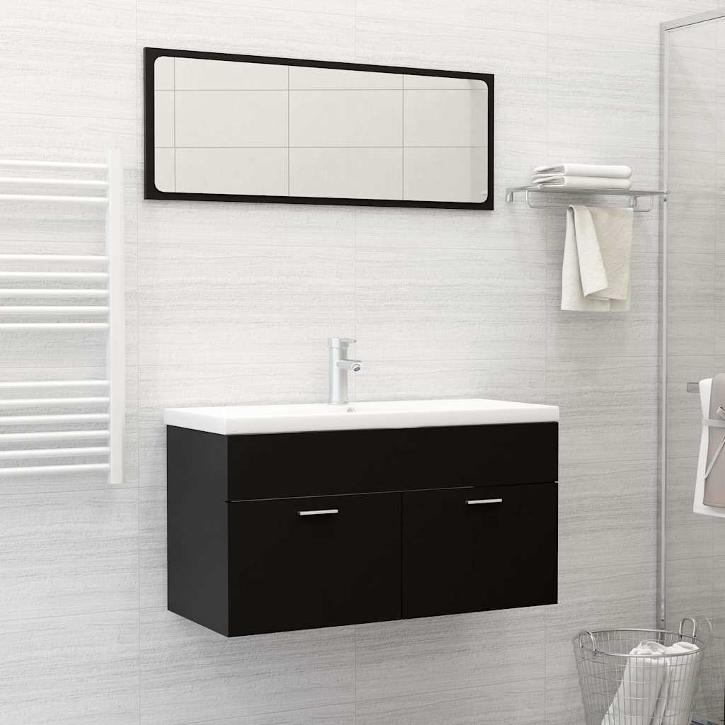 Bathroom Cabinet With Mirror Engineered Wood