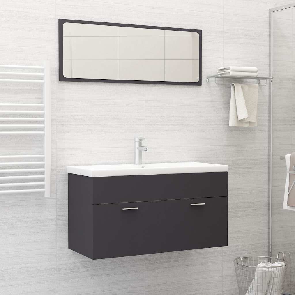 Bathroom Cabinet With Mirror Engineered Wood