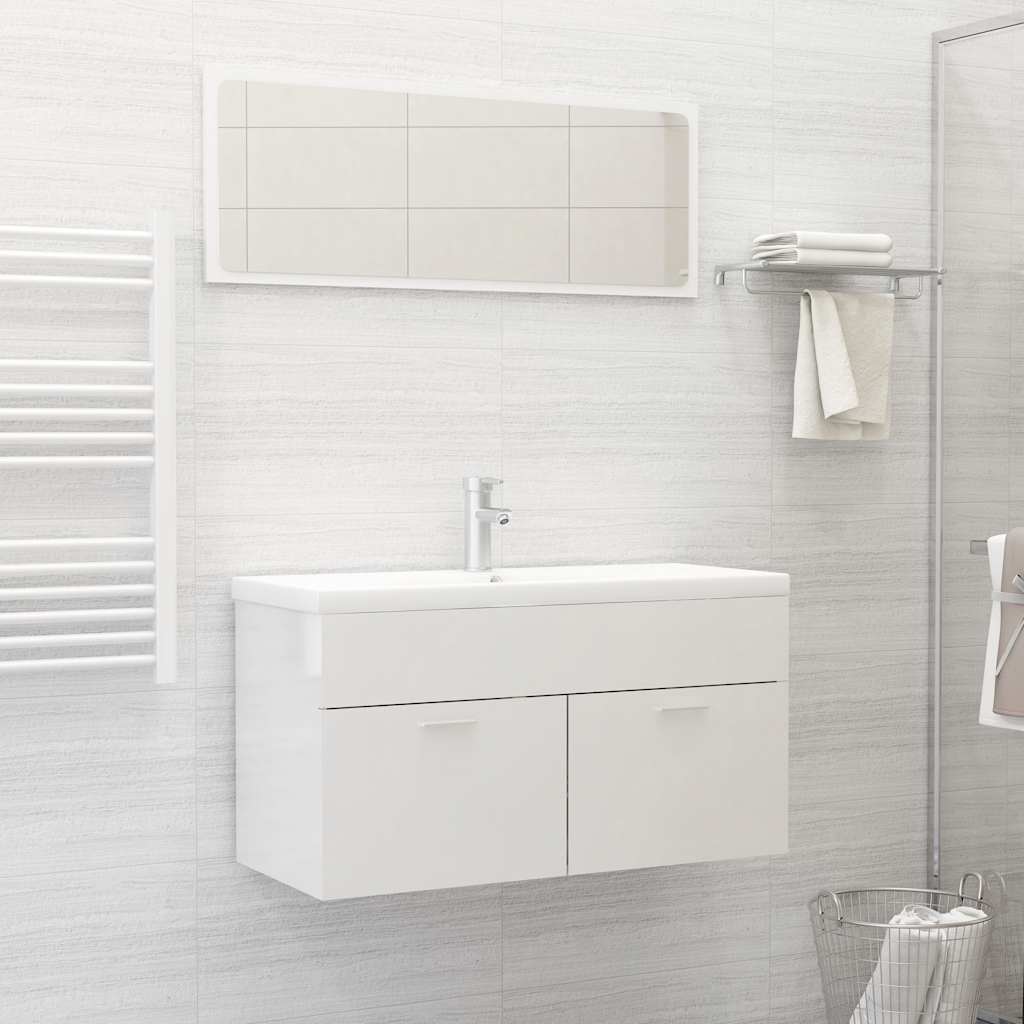 Bathroom Cabinet With Mirror Engineered Wood