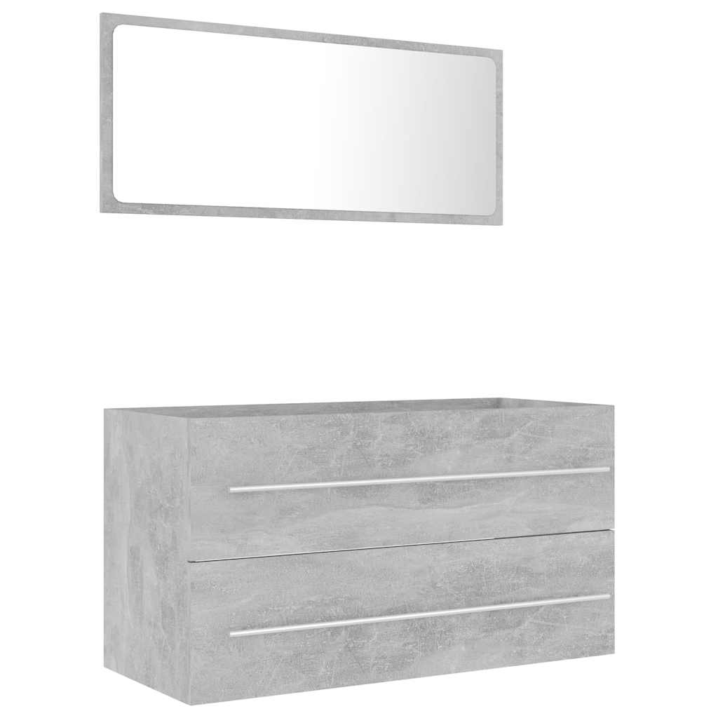 2 Piece Bathroom Furniture Set Engineered Wood