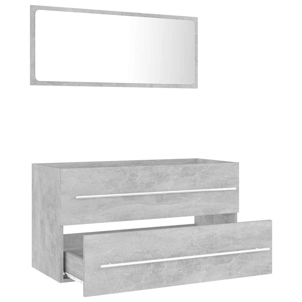 2 Piece Bathroom Furniture Set Engineered Wood