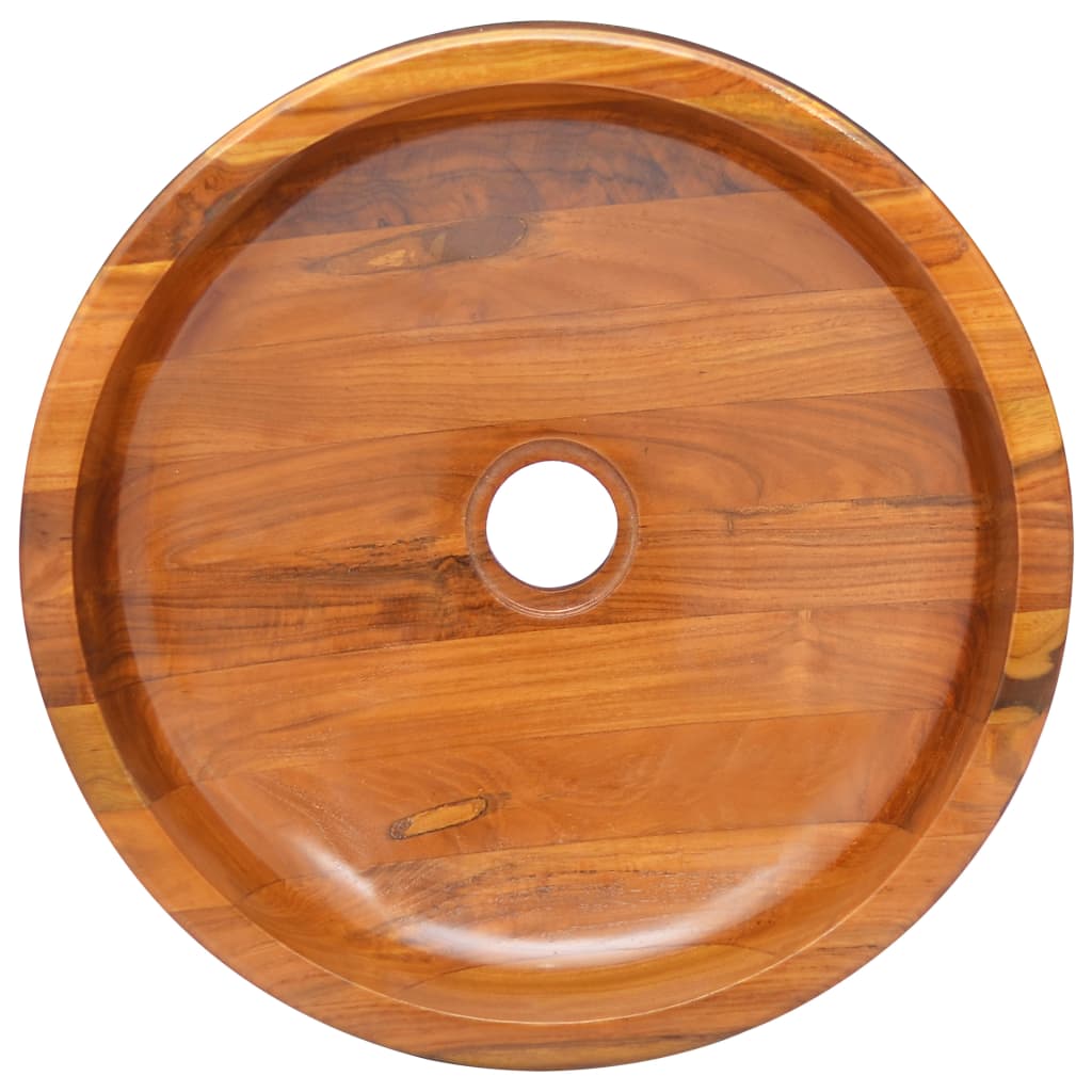 Basin Solid Teak Wood Φ40X10 Cm