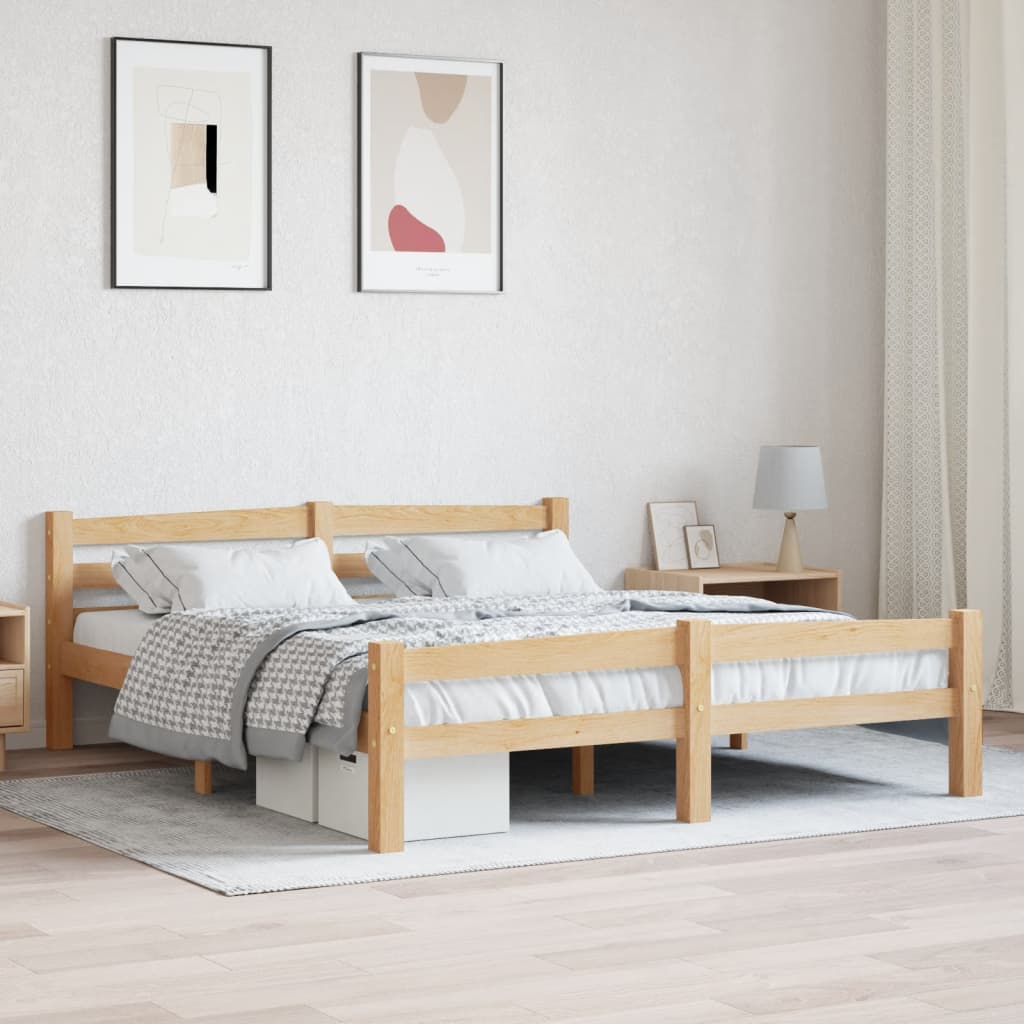 Bed Frame Without Mattress Solid Pinewood