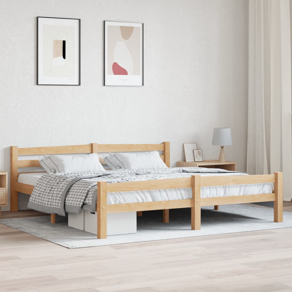 Bed Frame Without Mattress Solid Pinewood