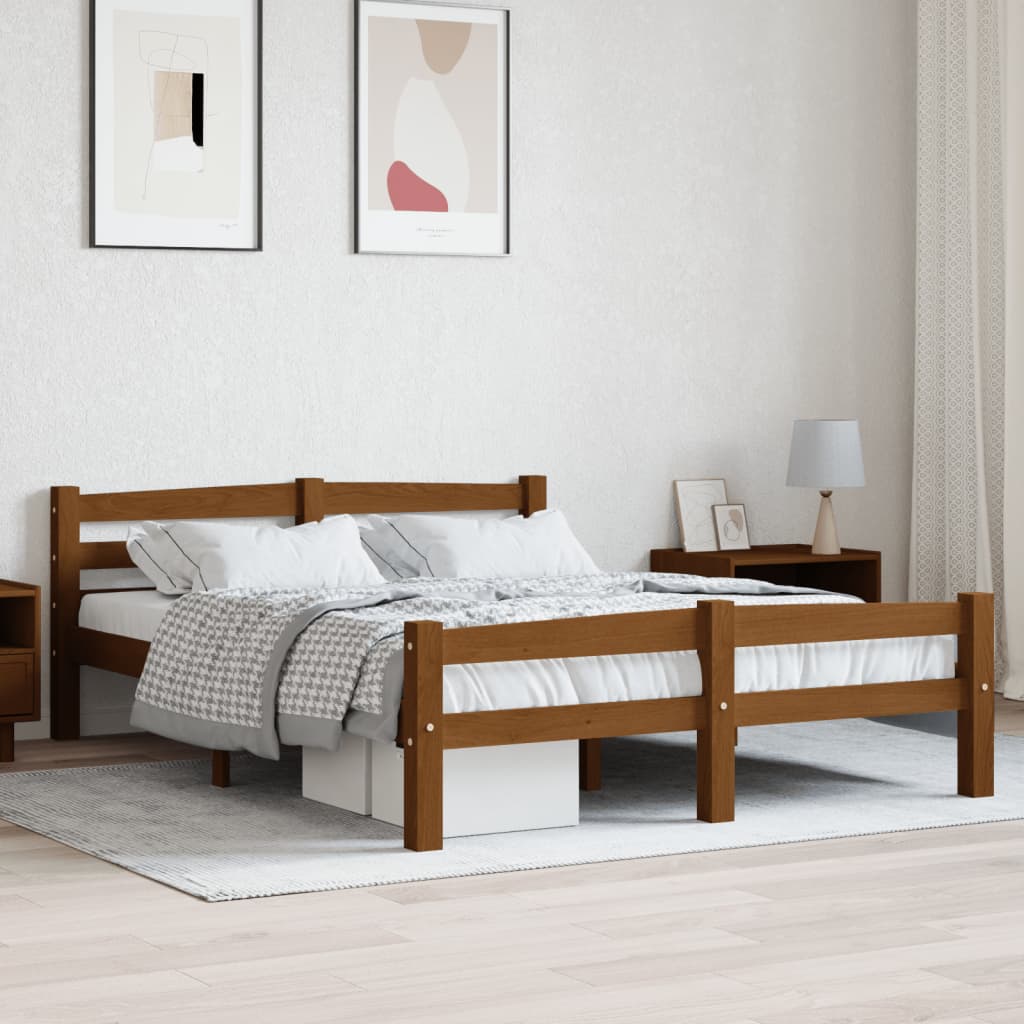 Bed Frame Without Mattress Solid Pinewood