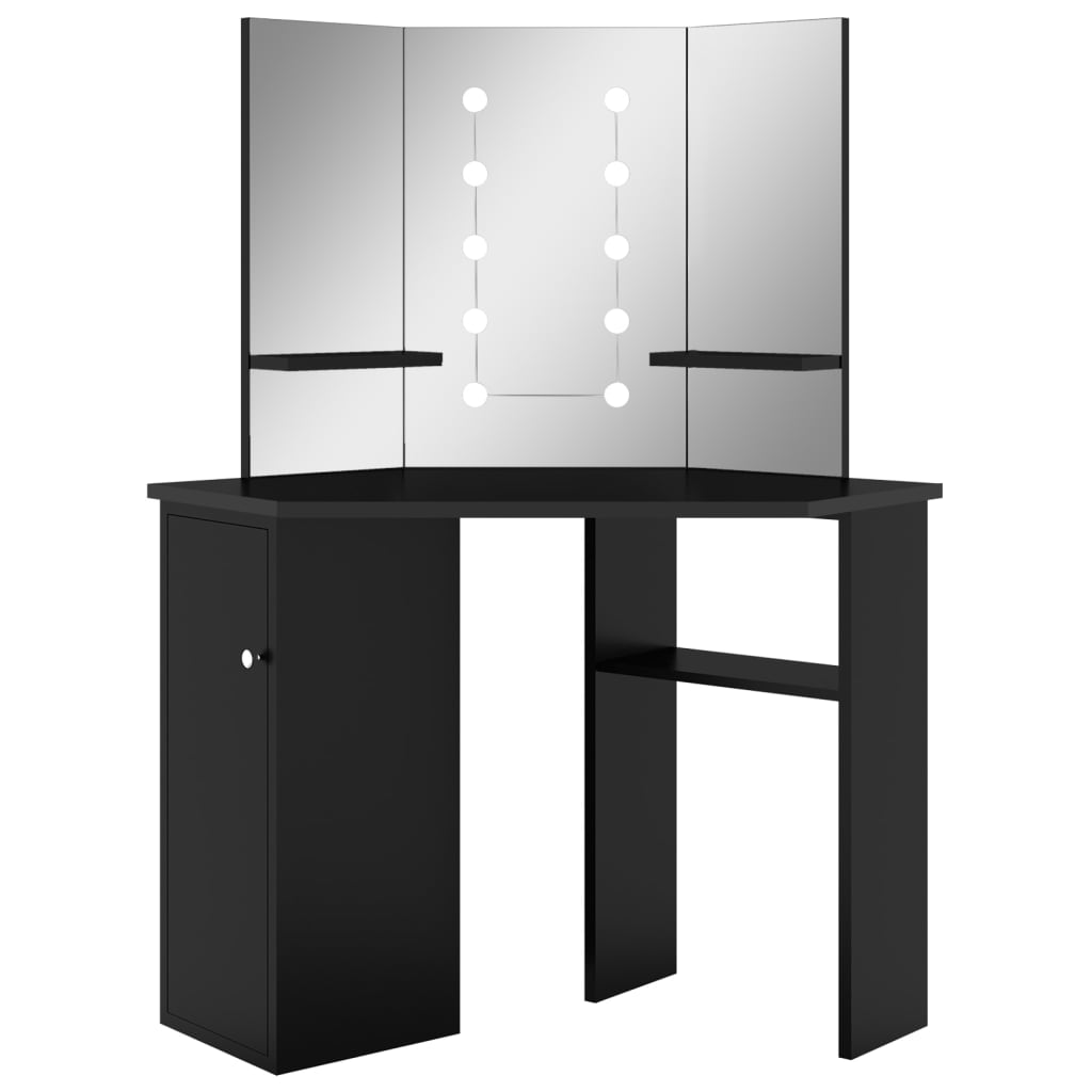 Corner Dressing Table With Led 111X54X141.5 Cm