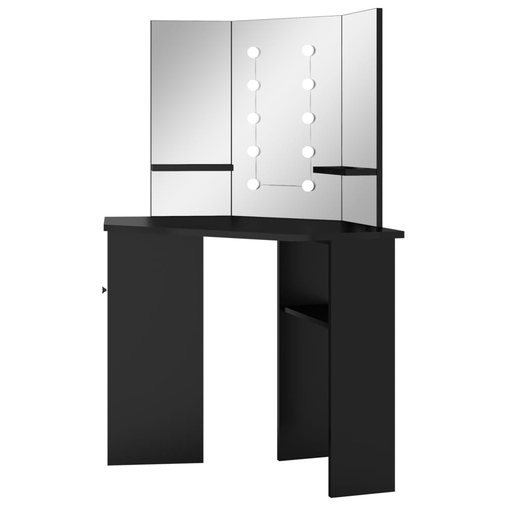 Corner Dressing Table With Led 111X54X141.5 Cm