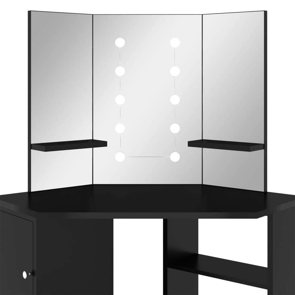 Corner Dressing Table With Led 111X54X141.5 Cm