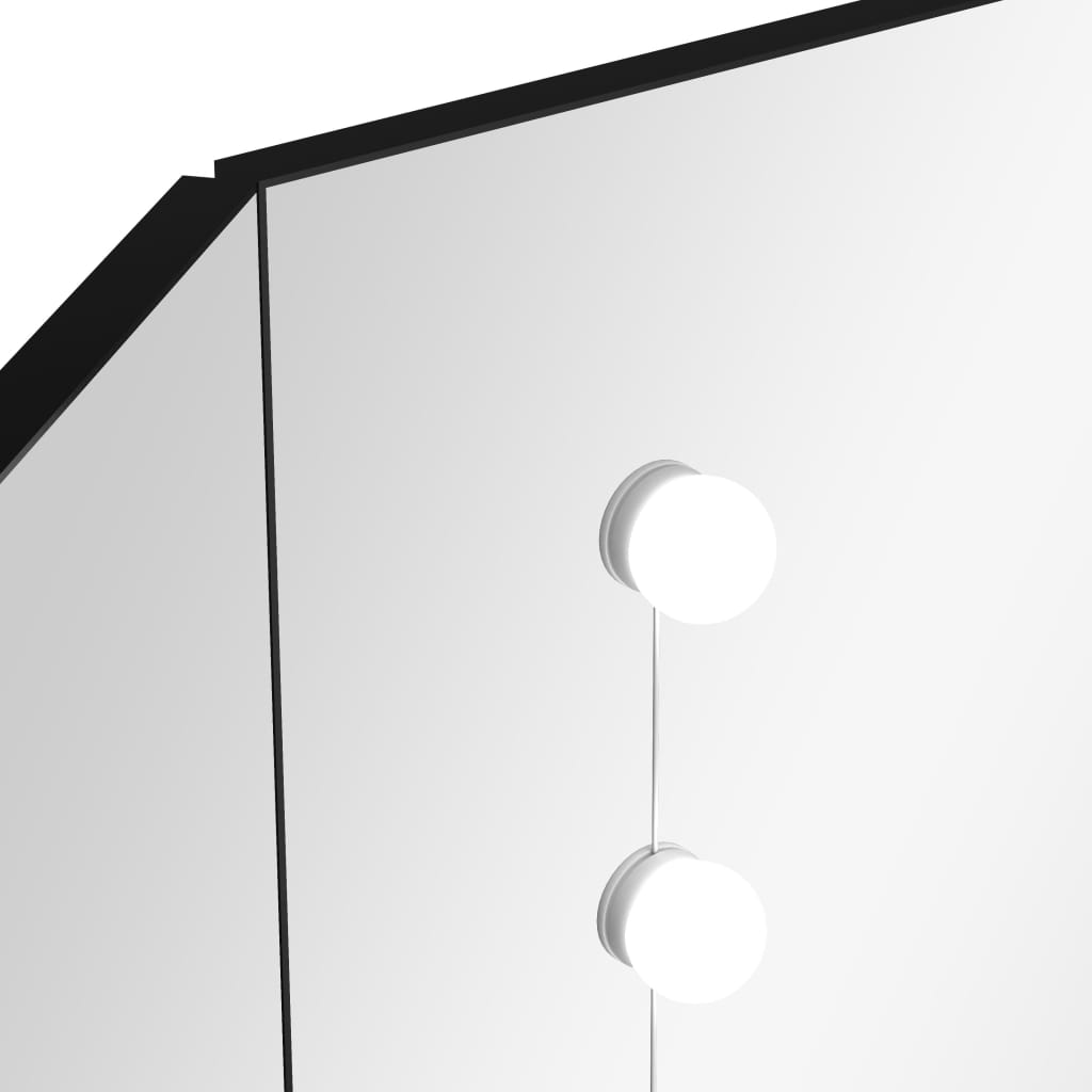 Corner Dressing Table With Led 111X54X141.5 Cm