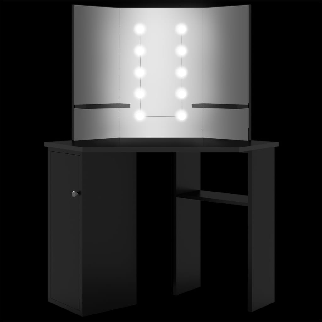 Corner Dressing Table With Led 111X54X141.5 Cm