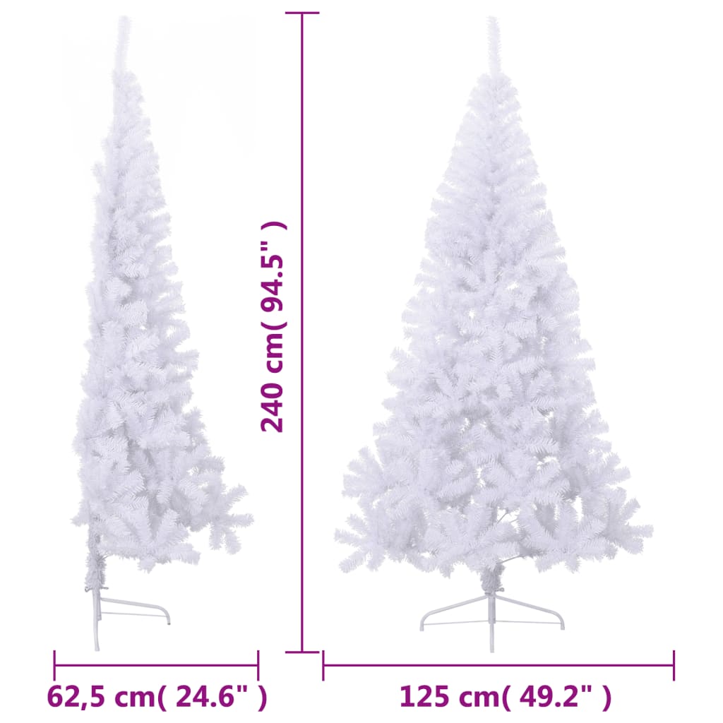 Artificial Half Christmas Tree With Stand 240 Cm Pvc
