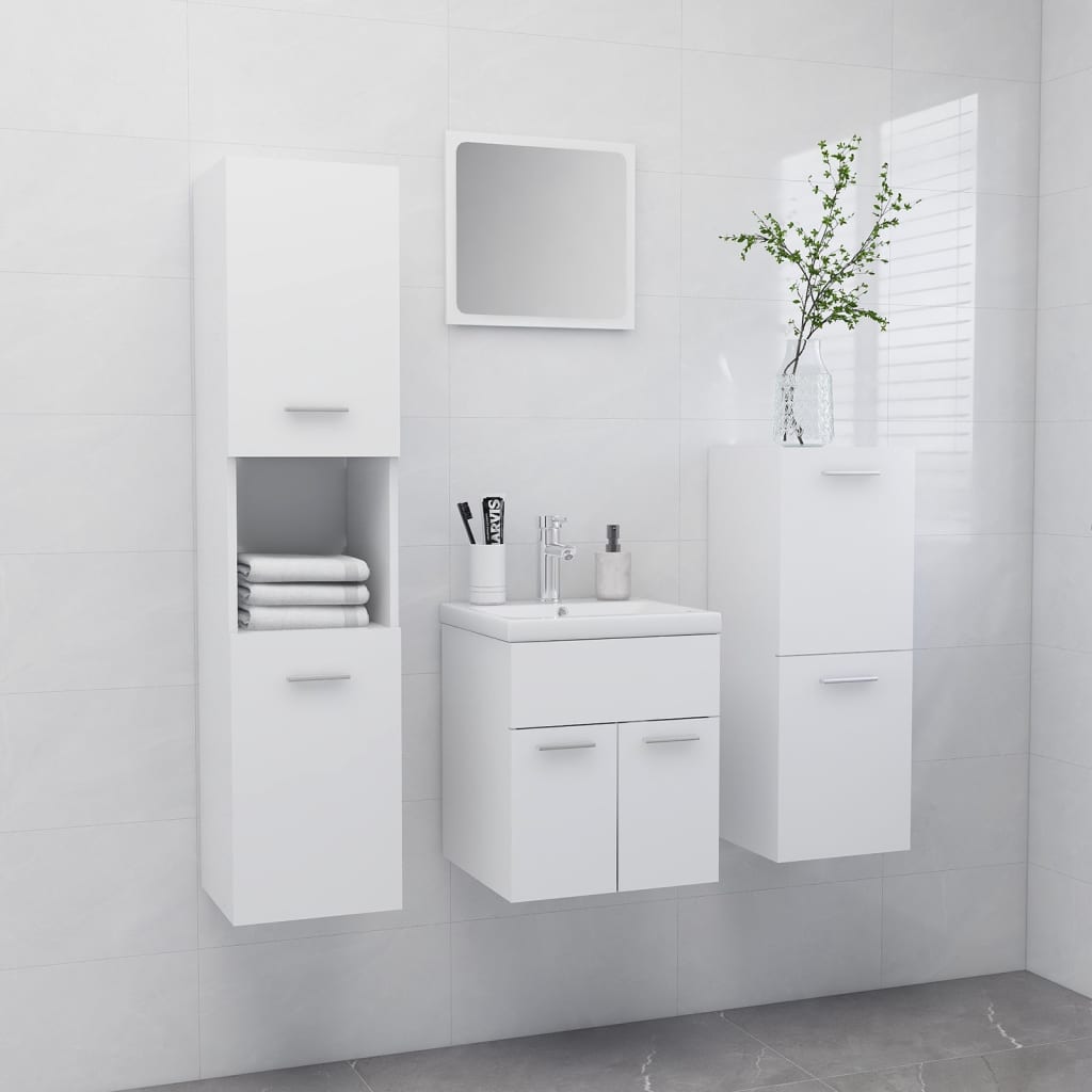 Bathroom Furniture Set 4 Pcs 30 X 30 X 130 Cm