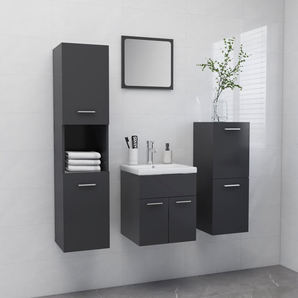 Bathroom Furniture Set 4 Pcs 30 X 30 X 130 Cm