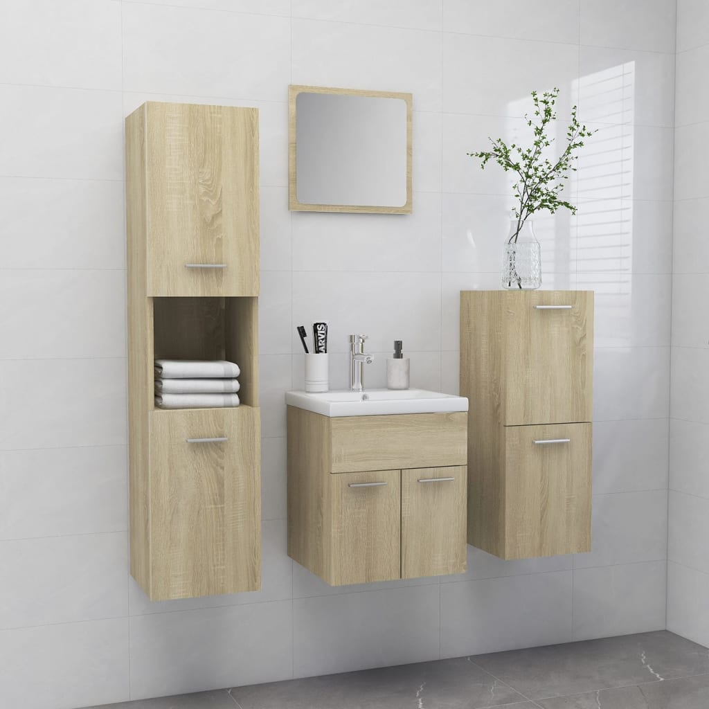Bathroom Furniture Set 4 Pcs 30 X 30 X 130 Cm