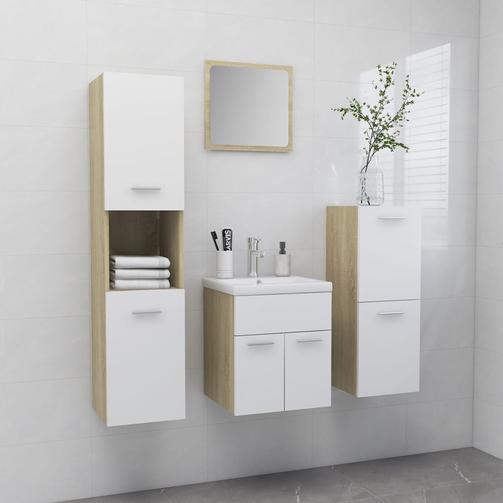Bathroom Furniture Set 4 Pcs 30 X 30 X 130 Cm