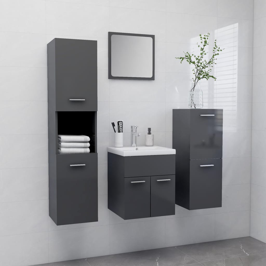 Bathroom Furniture Set 4 Pcs 30 X 30 X 130 Cm
