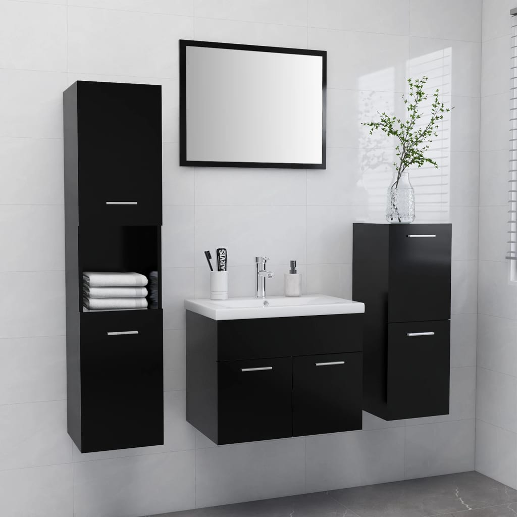 Bathroom Furniture Set 4 Pcs 30 X 30 X 130 Cm