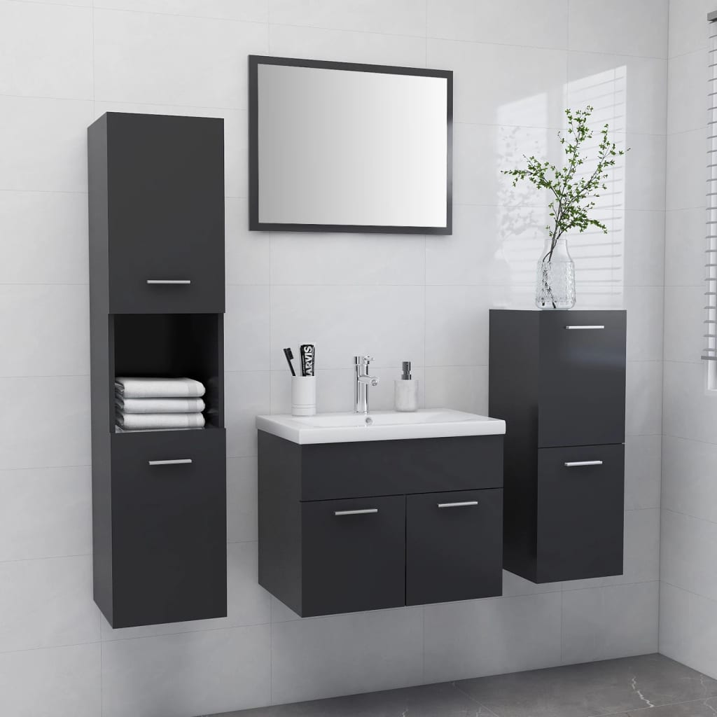 Bathroom Furniture Set 4 Pcs 30 X 30 X 130 Cm