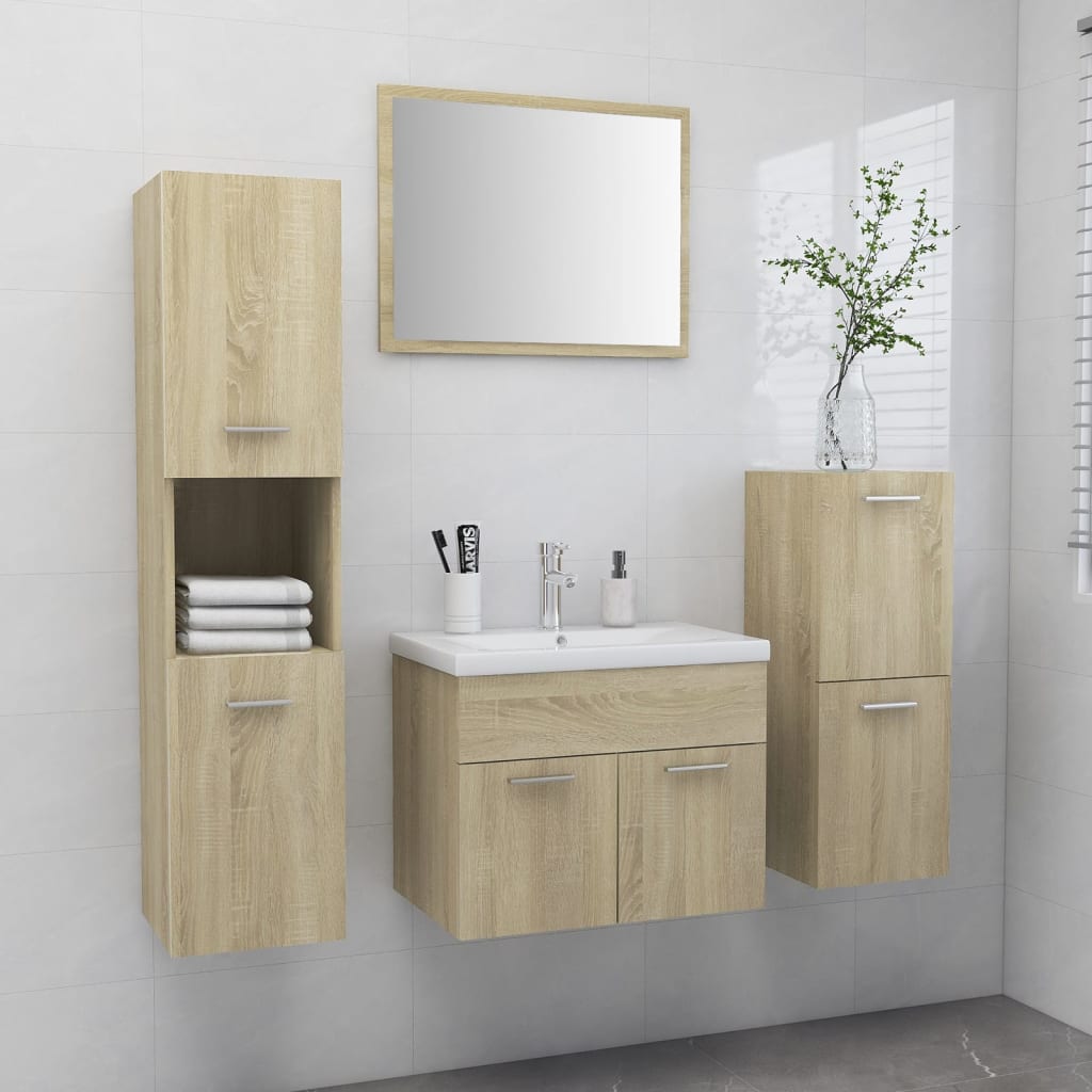 Bathroom Furniture Set 4 Pcs 30 X 30 X 130 Cm