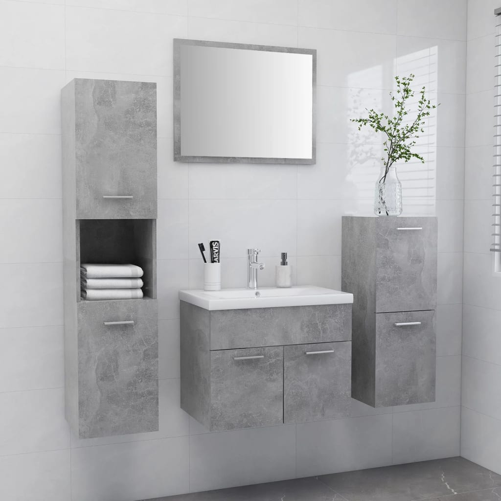 Bathroom Furniture Set 4 Pcs 30 X 30 X 130 Cm