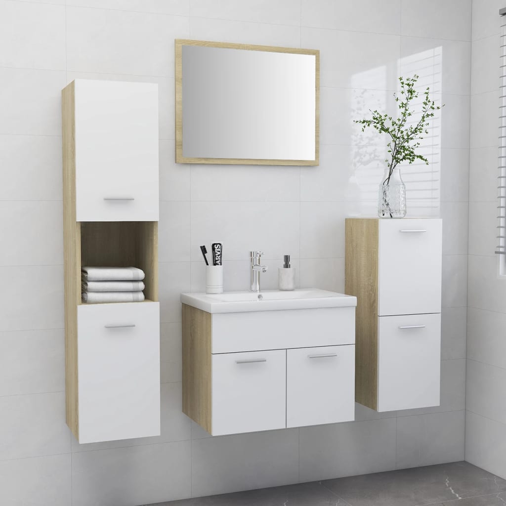 Bathroom Furniture Set 4 Pcs 30 X 30 X 130 Cm