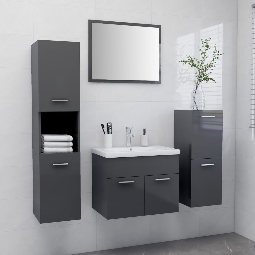 Bathroom Furniture Set 4 Pcs 30 X 30 X 130 Cm