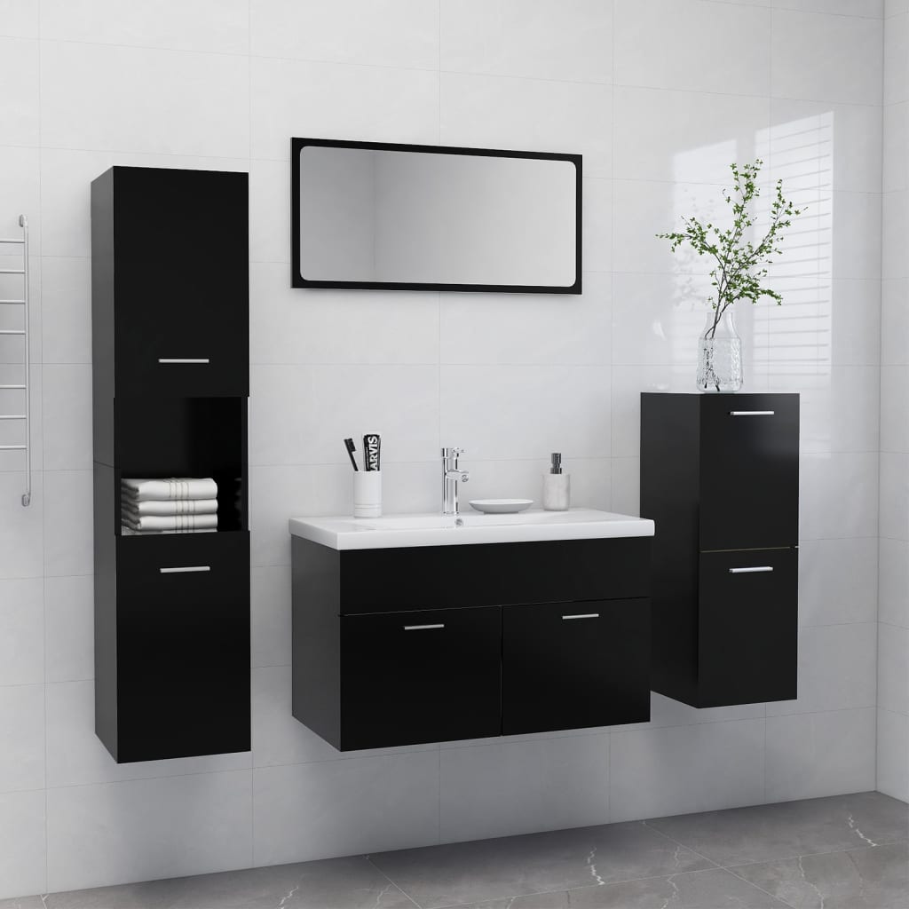 Bathroom Furniture Set 4 Pcs 30 X 30 X 130 Cm