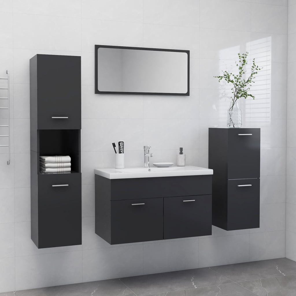Bathroom Furniture Set 4 Pcs 30 X 30 X 130 Cm