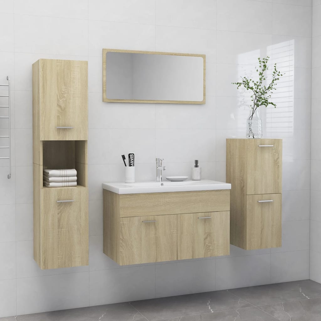 Bathroom Furniture Set 4 Pcs 30 X 30 X 130 Cm