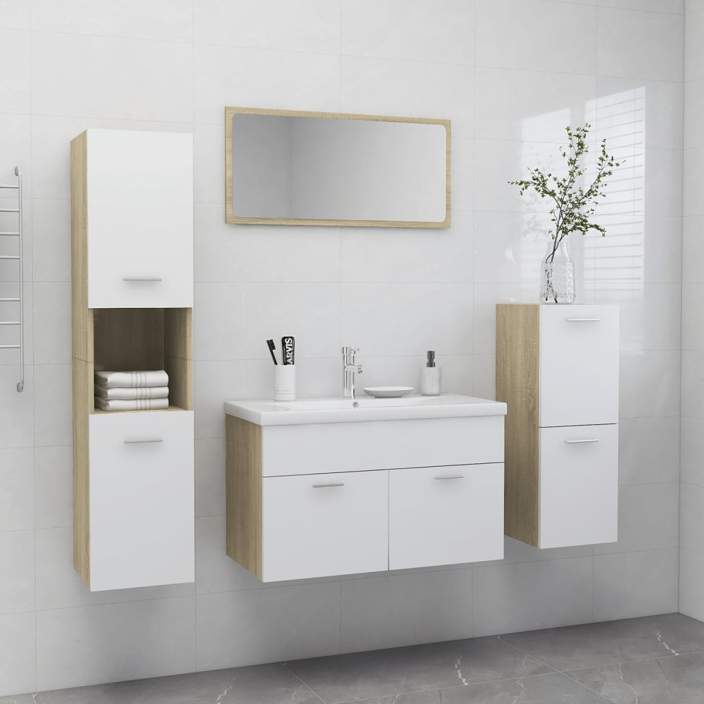 Bathroom Furniture Set 4 Pcs 30 X 30 X 130 Cm