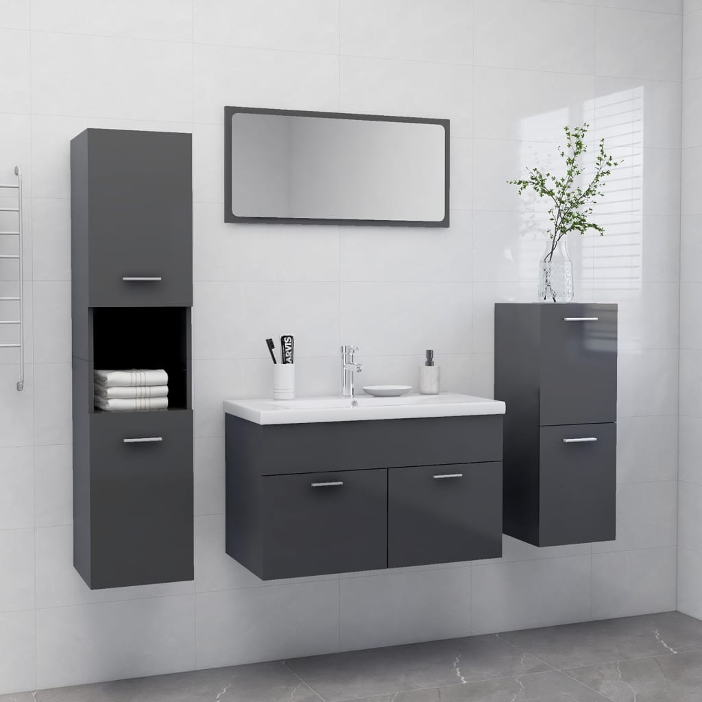 Bathroom Furniture Set 4 Pcs 30 X 30 X 130 Cm