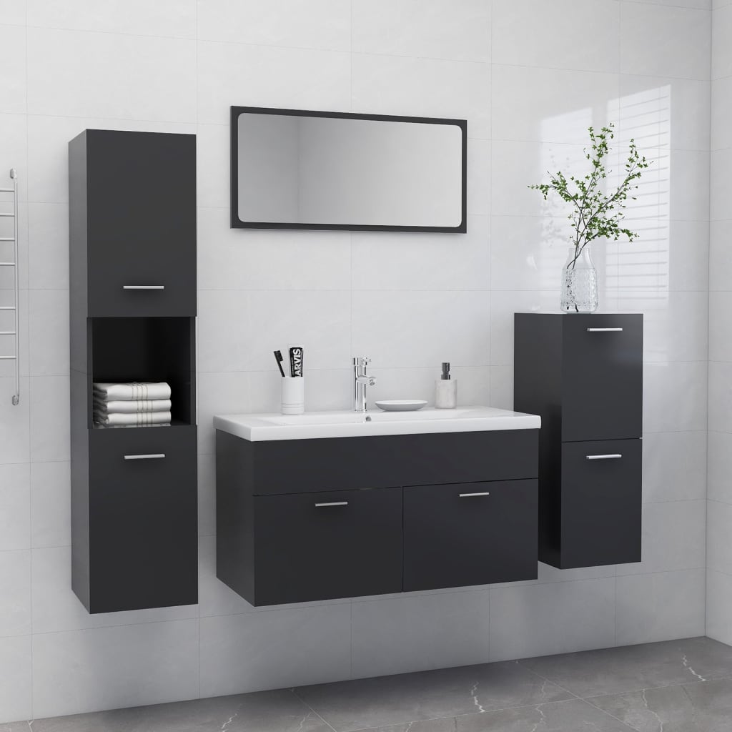 Bathroom Furniture Set 4 Pcs 30 X 30 X 130 Cm