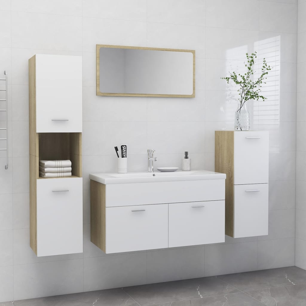 Bathroom Furniture Set 4 Pcs 30 X 30 X 130 Cm