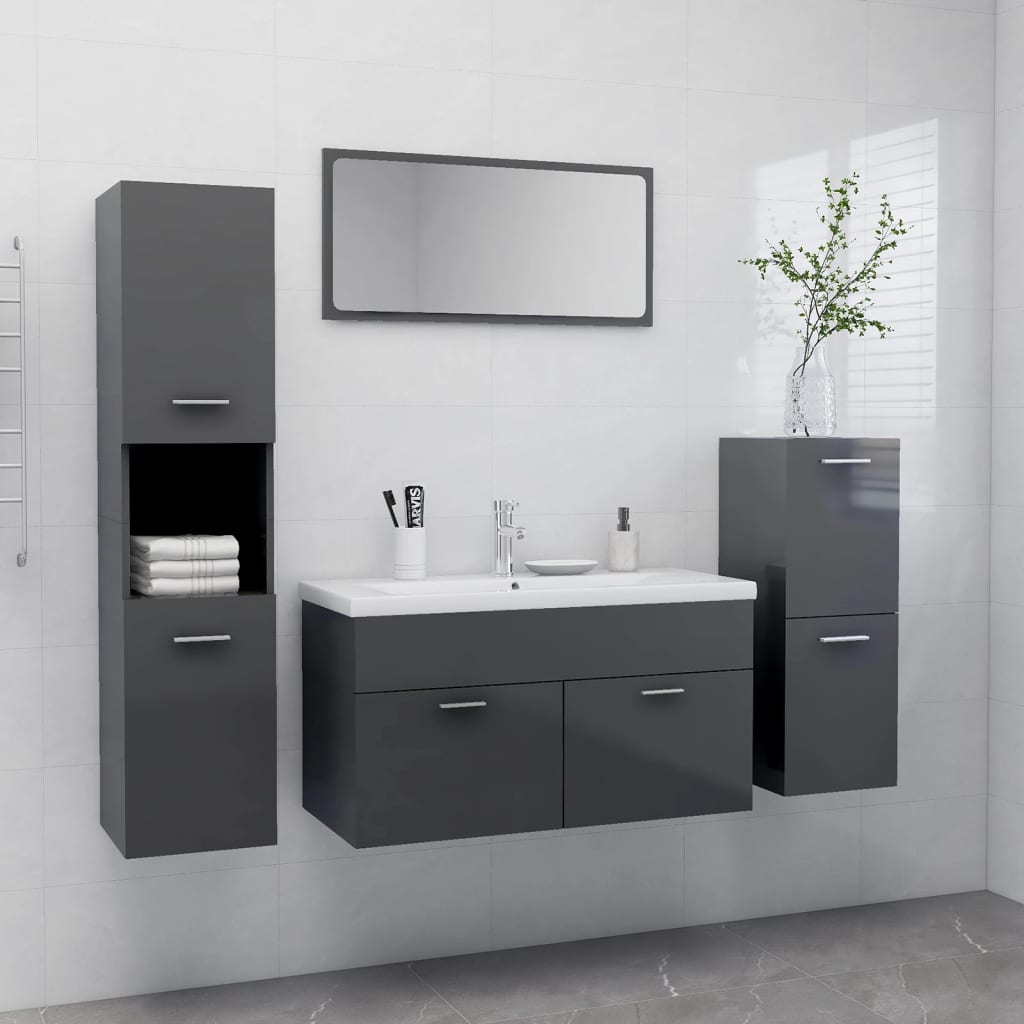 Bathroom Furniture Set 4 Pcs 30 X 30 X 130 Cm