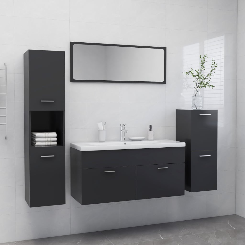 Bathroom Furniture Set 4 Pcs 30 X 30 X 130 Cm