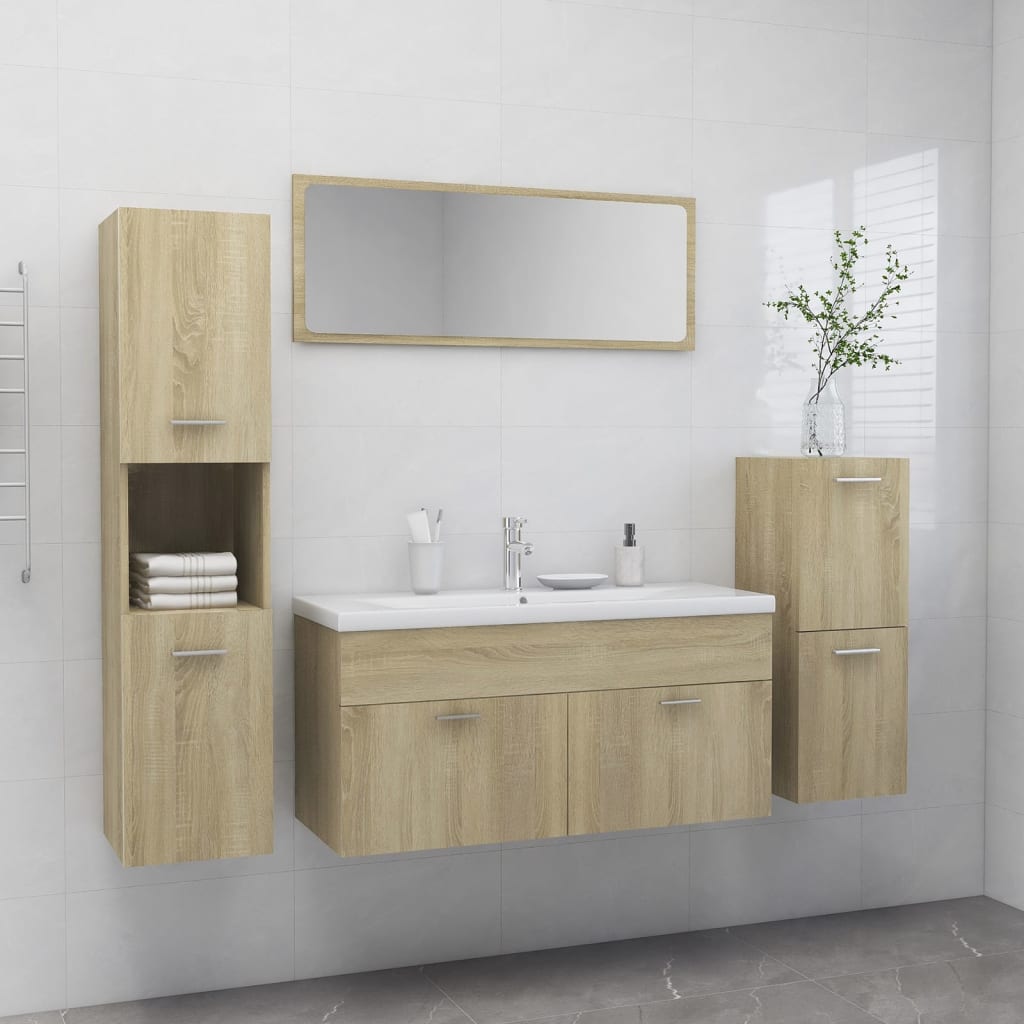 Bathroom Furniture Set 4 Pcs 30 X 30 X 130 Cm