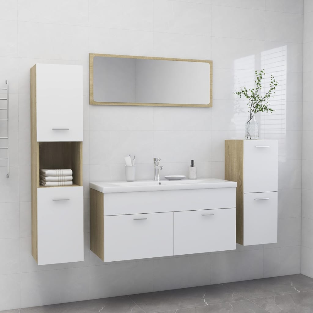 Bathroom Furniture Set 4 Pcs 30 X 30 X 130 Cm