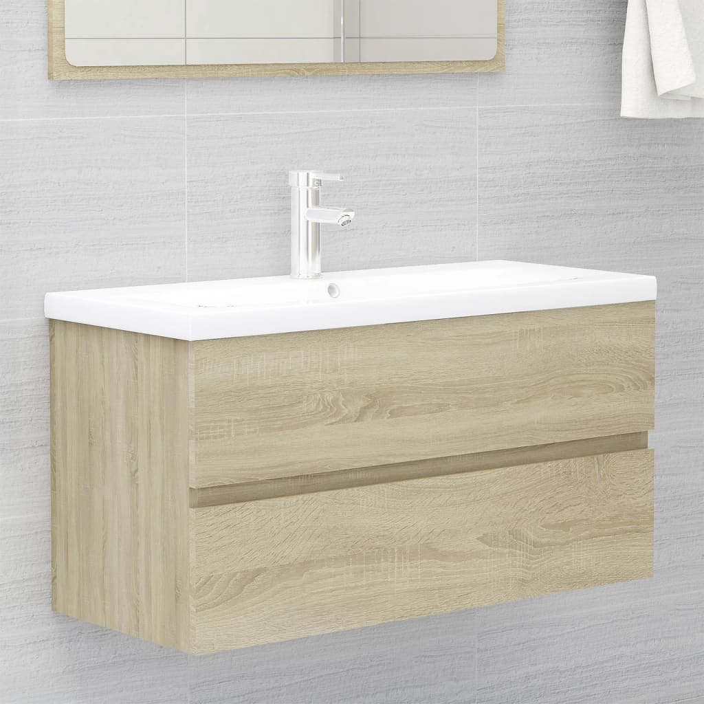 Sink Cabinet With Built-In Basin And Faucet