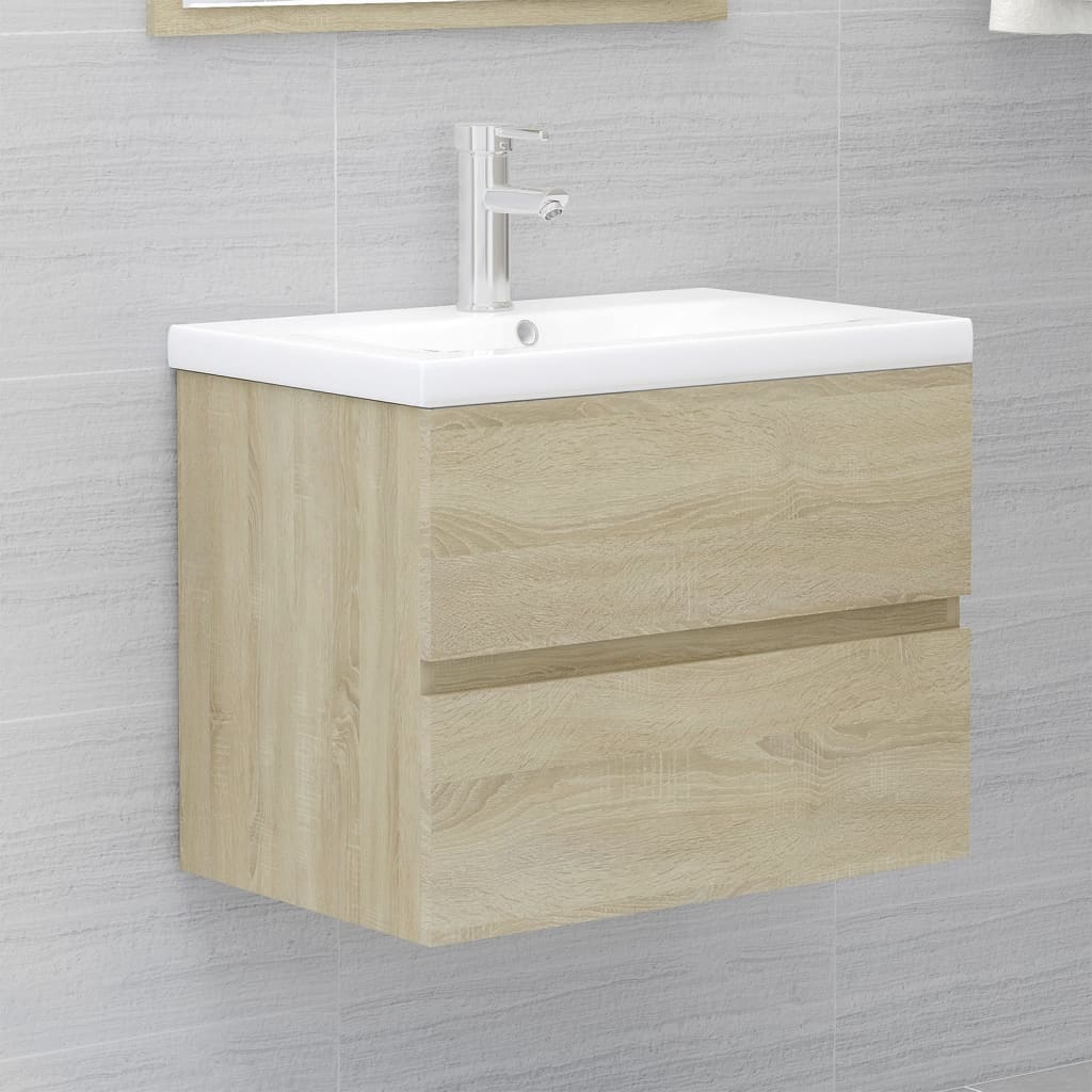 2 Piece Bathroom Furniture Set Engineered Wood