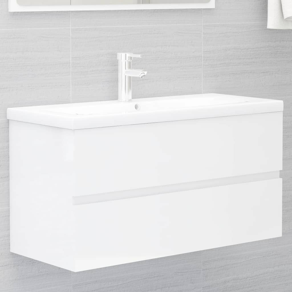 Sink Cabinet With Built-In Basin And Faucet