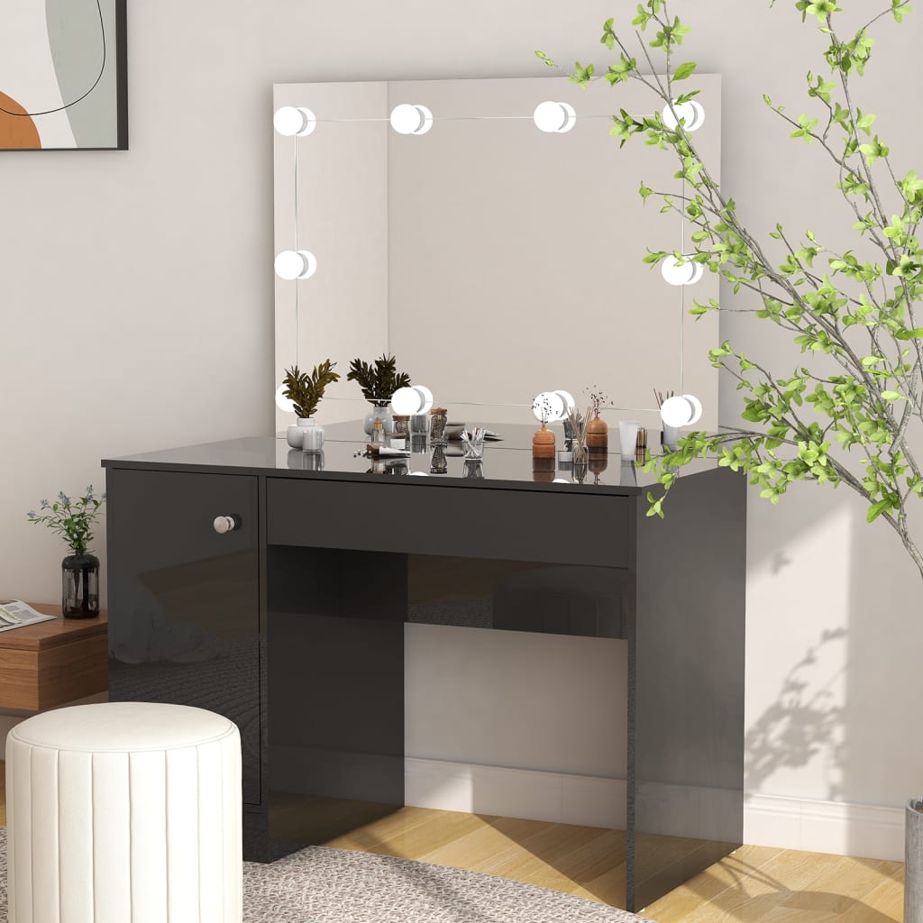 Makeup Table With Led Lights 110X55X145 Cm Mdf
