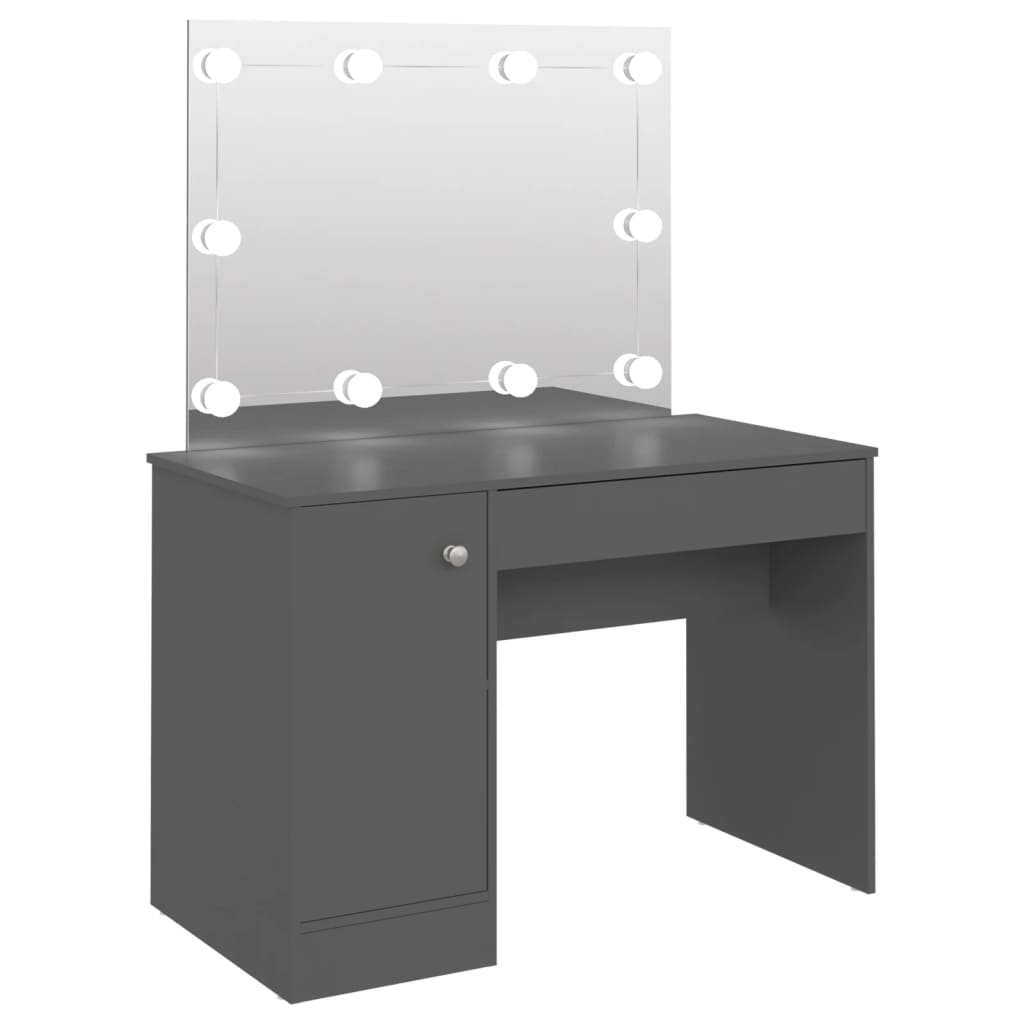 Makeup Table With Led Lights 110X55X145 Cm Mdf
