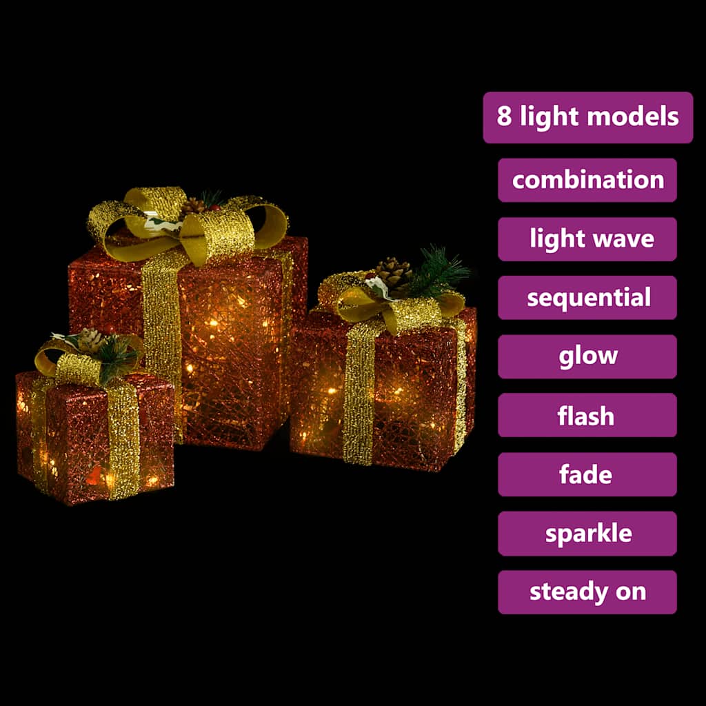 Decorative Christmas Gift Boxes 3 Pcs Outdoor Indoor