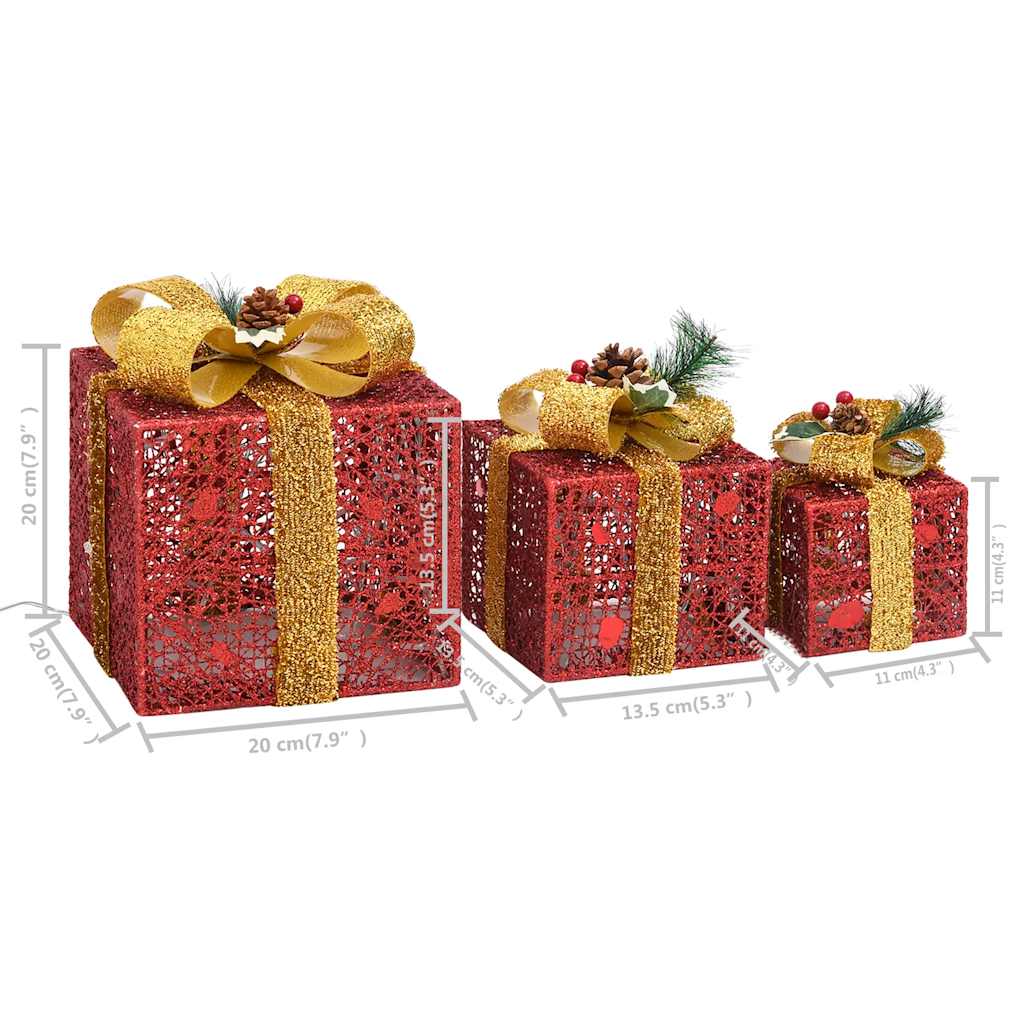 Decorative Christmas Gift Boxes 3 Pcs Outdoor Indoor
