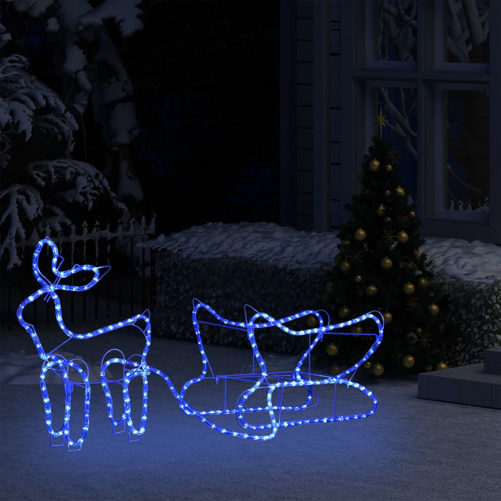 Reindeer And Sleigh Christmas Decoration Outdoor 252 Leds