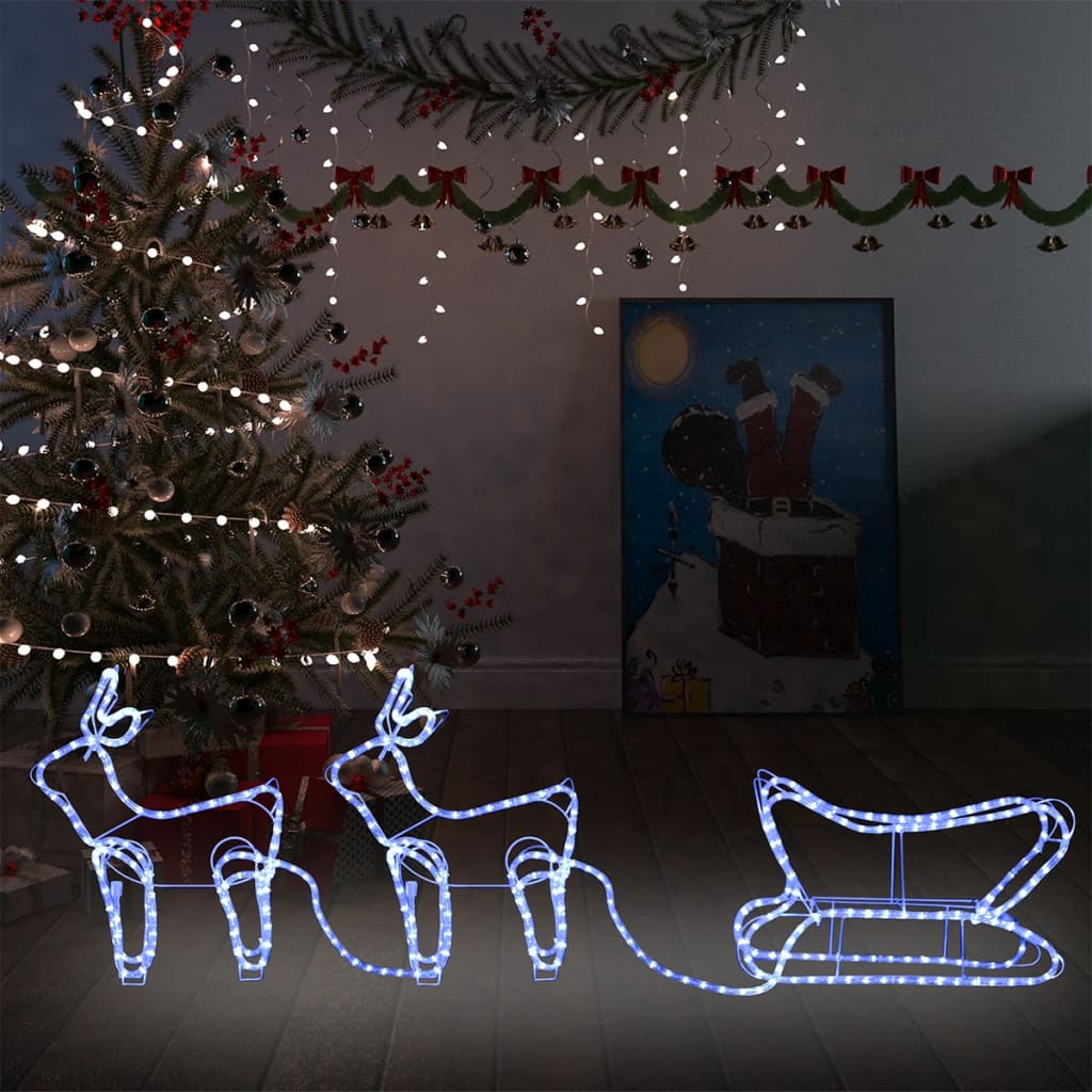 Reindeer And Sleigh Christmas Decoration Outdoor 576 Leds