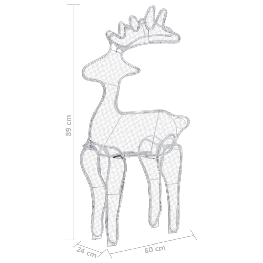 Reindeer Christmas Decoration With Mesh 306 Leds 60X24X89Cm